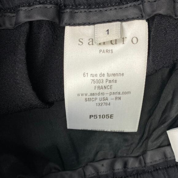 SANDRO Loose Fit Drawstring Trousers Sz 4 + Slight Flaw - Picture 5 of 11